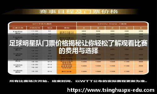 足球明星队门票价格揭秘让你轻松了解观看比赛的费用与选择